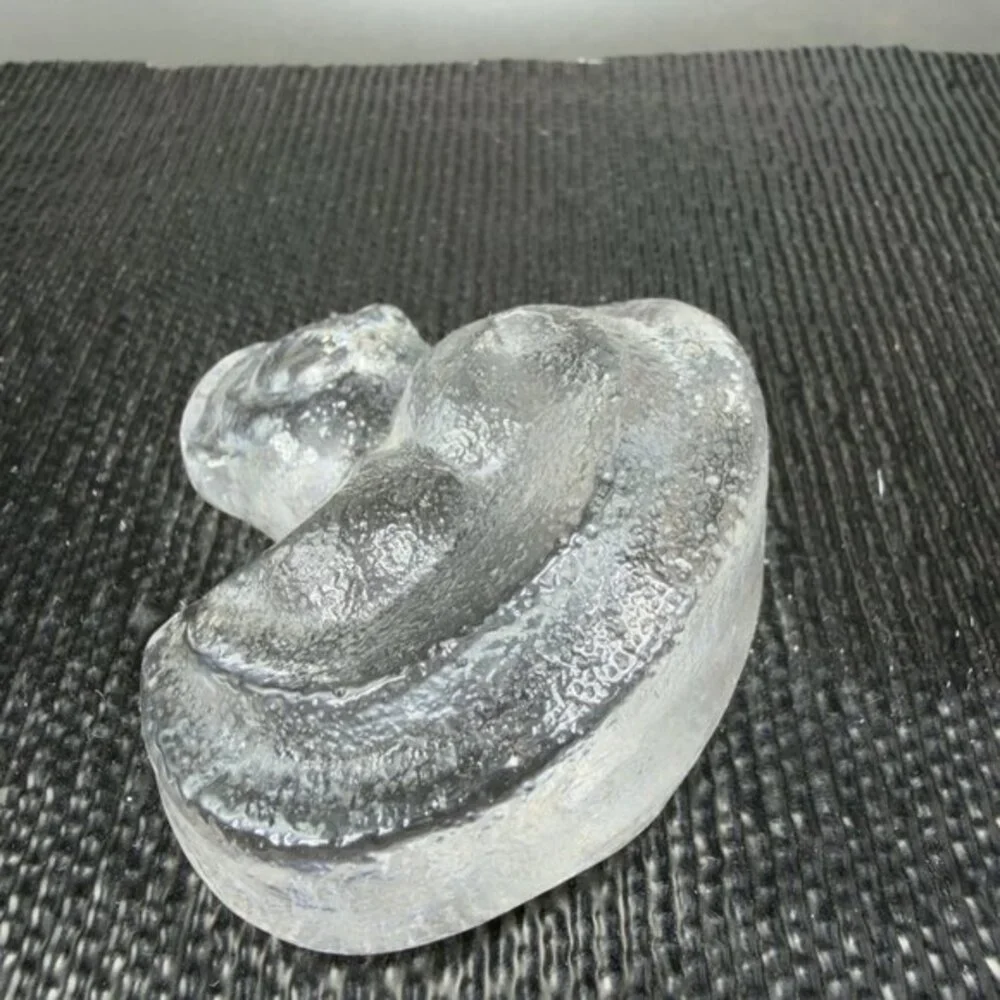 Lars‎ Hellsten Skruf Glass Sweden Rocking Chicken Chick Figure Paperweight Clear